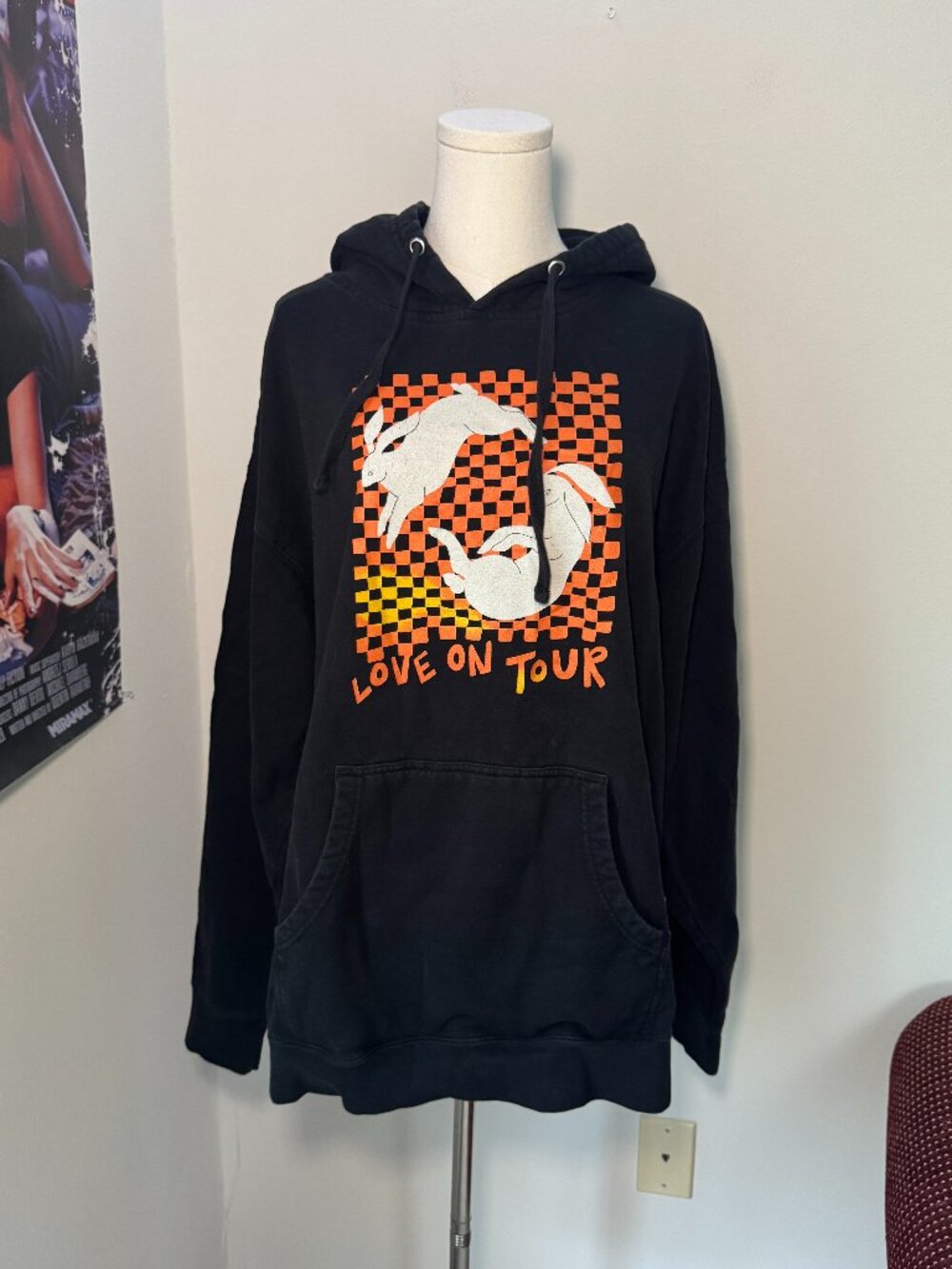 Harry Styles Love on Tour Black and Orange Hooded Concert Sweatshirt
